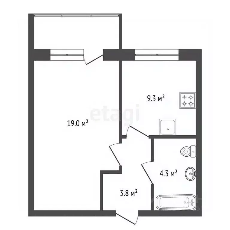 1-к кв. Красноярский край, Красноярск ул. Лесников, 23 (29.7 м) - Фото 2