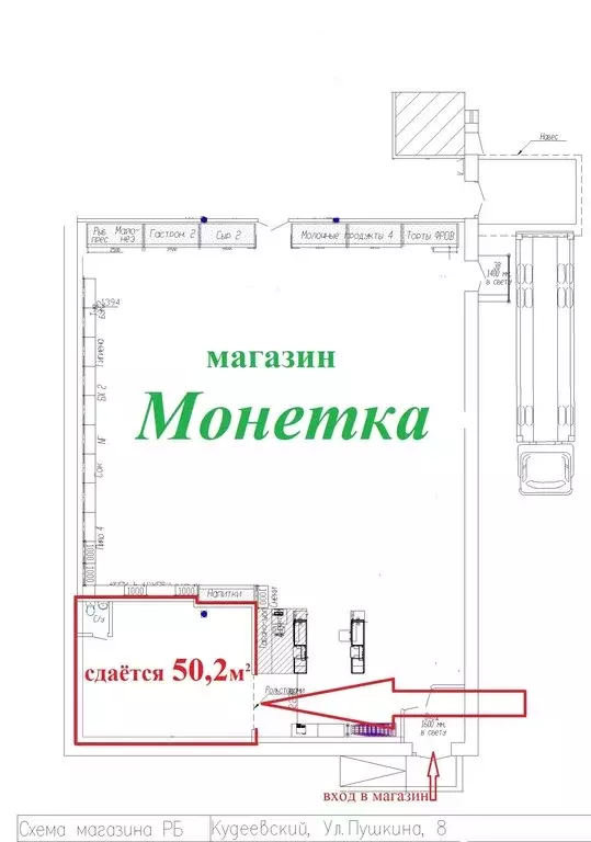 Помещение свободного назначения (50.2 м) - Фото 1