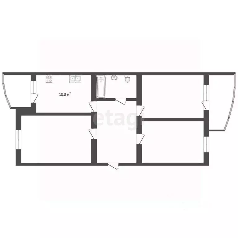 2-к кв. Тюменская область, Тюмень ул. Орджоникидзе, 11 (66.7 м) - Фото 1
