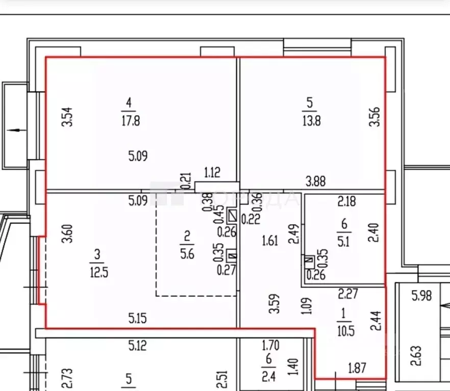 3-к кв. Алтайский край, Барнаул Промышленная ул., 6 (65.3 м) - Фото 2