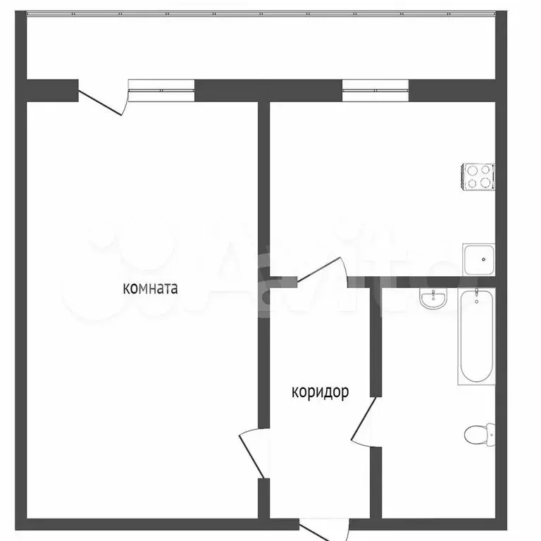 1-к. квартира, 34,2 м, 2/4 эт. - Фото 0