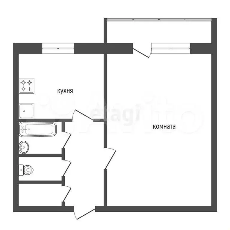 1-к. квартира, 40,1 м, 7/10 эт. - Фото 0