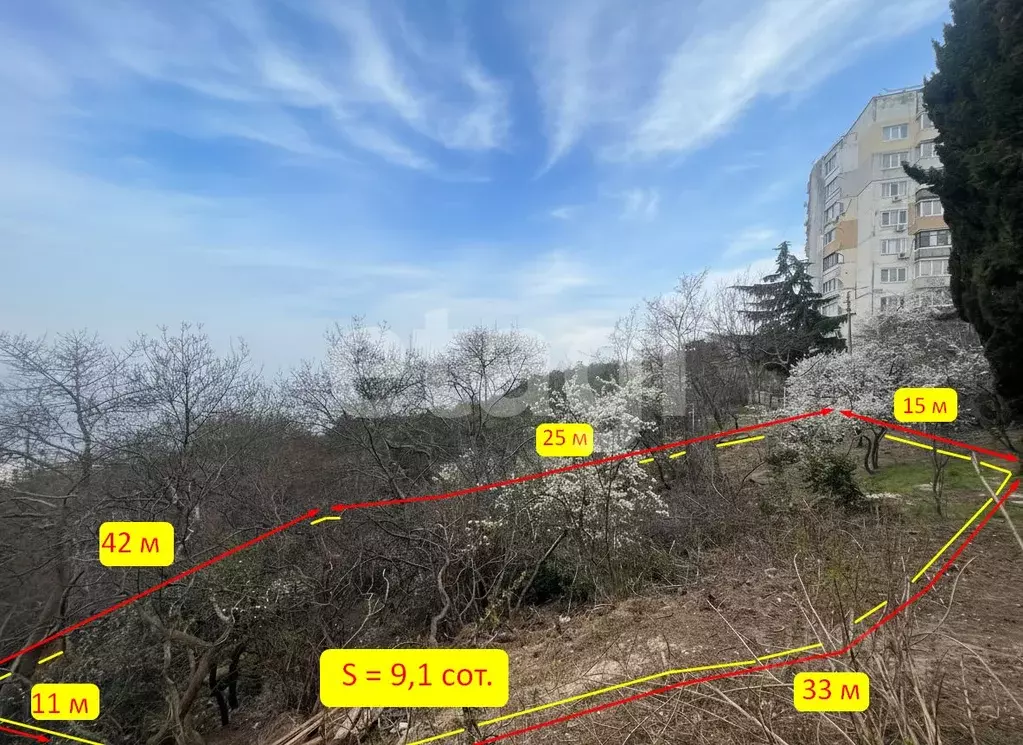 Участок в Крым, Ялта муниципальный округ, Гаспра пгт ул. 40 лет ... - Фото 1