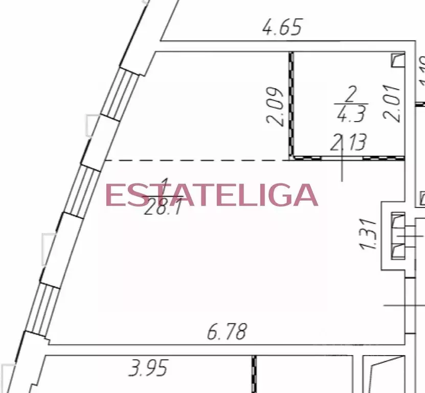 Студия Москва ул. Лобачевского, 120к1 (33.0 м) - Фото 1