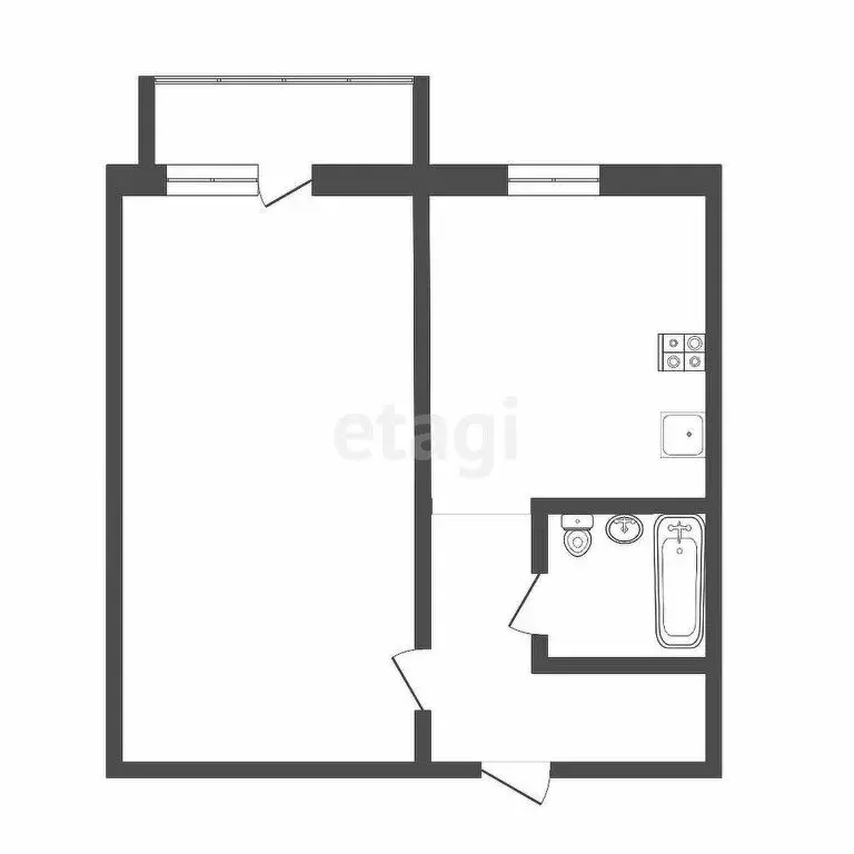 1-комнатная квартира: Тюмень, Ставропольская улица, 1Б (31.4 м) - Фото 0