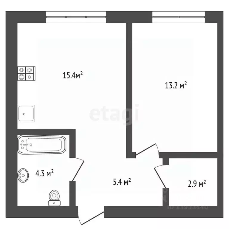 1-к кв. Тюменская область, Тюмень ул. Республики, 204к12 (41.4 м) - Фото 1