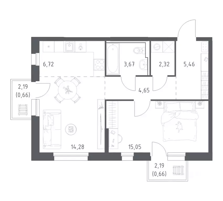 1-к кв. Приморский край, Владивосток ул. Нейбута (53.47 м) - Фото 1