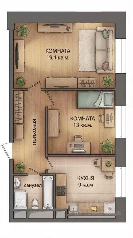 2-к кв. Москва просп. Андропова, 17к1 (52.0 м) - Фото 2