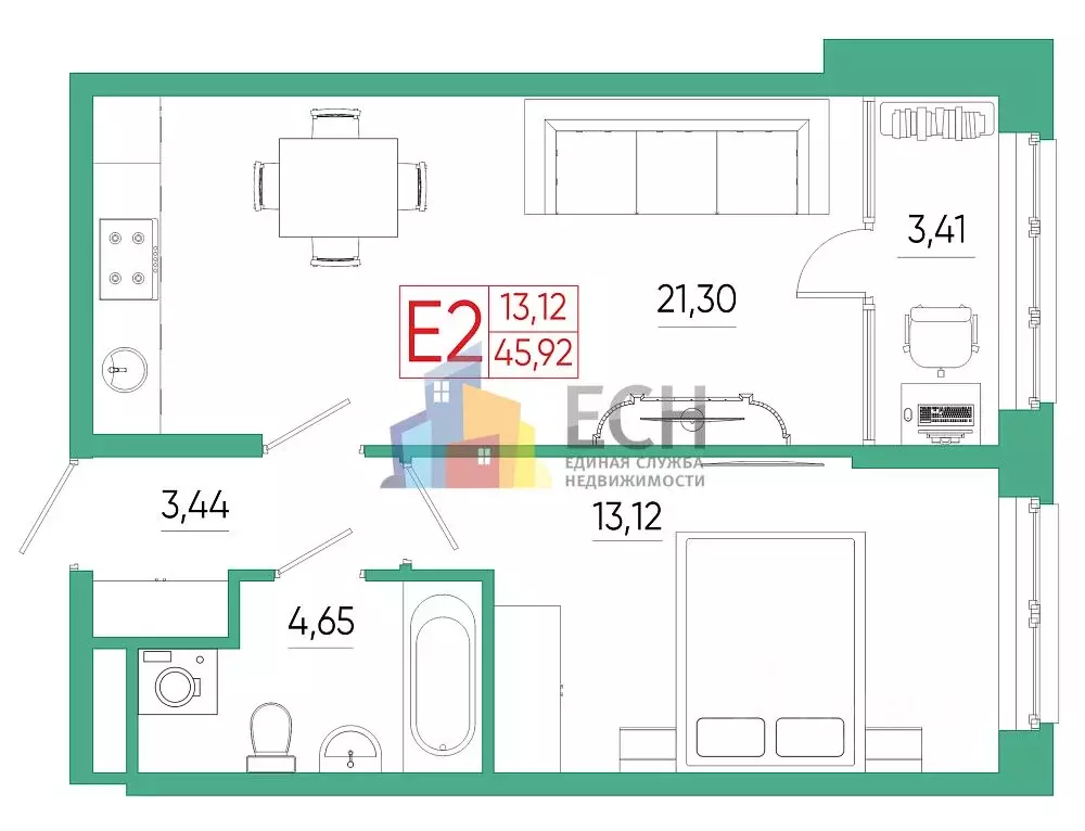 1-к кв. Тульская область, Тула ул. Сурикова, 22 (44.0 м) - Фото 2