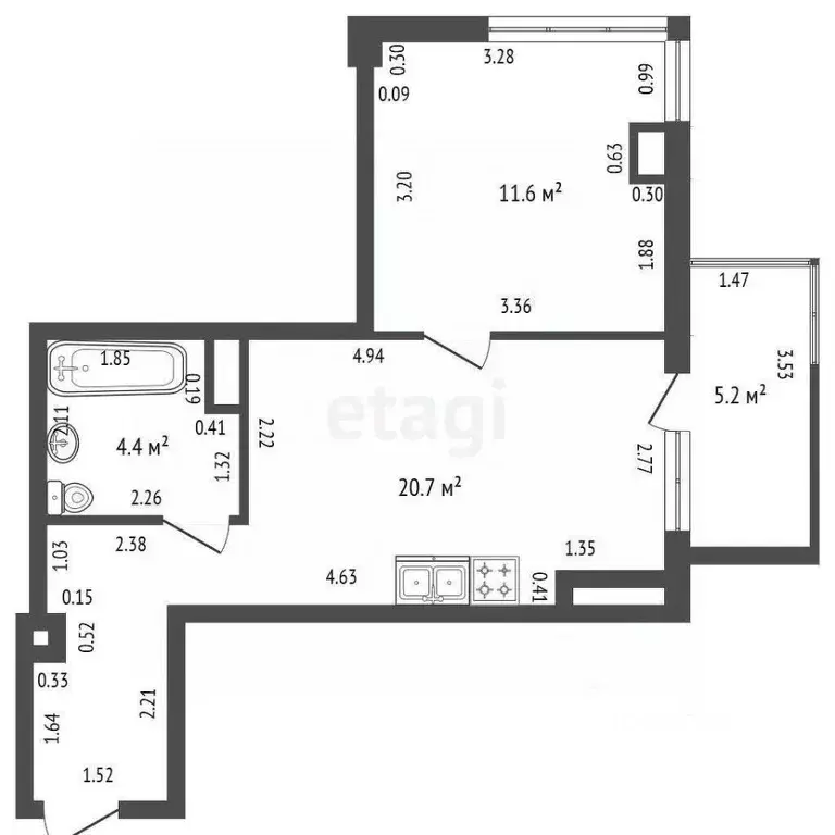 1-к кв. Санкт-Петербург Пулковское ш., 14с6 (41.9 м) - Фото 1