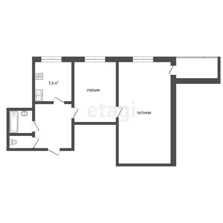 2-комнатная квартира: Пенза, Ульяновская улица, 44 (44.1 м) - Фото 0