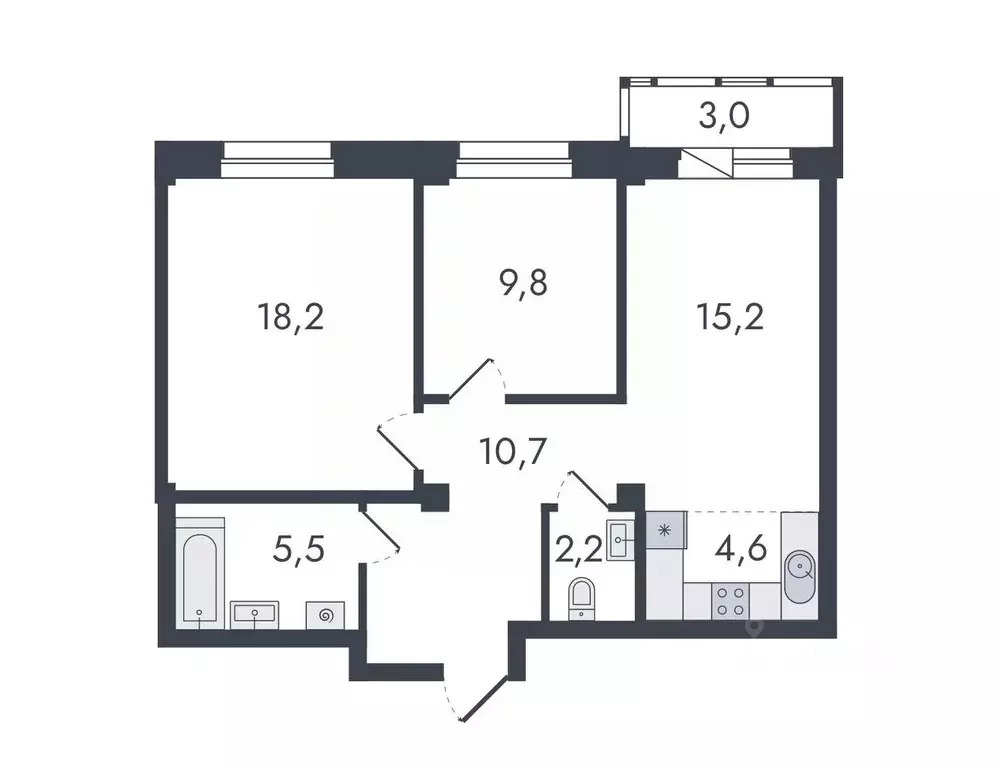 3-к кв. Кировская область, Киров ул. Чистопрудненская, 13 (69.2 м) - Фото 0