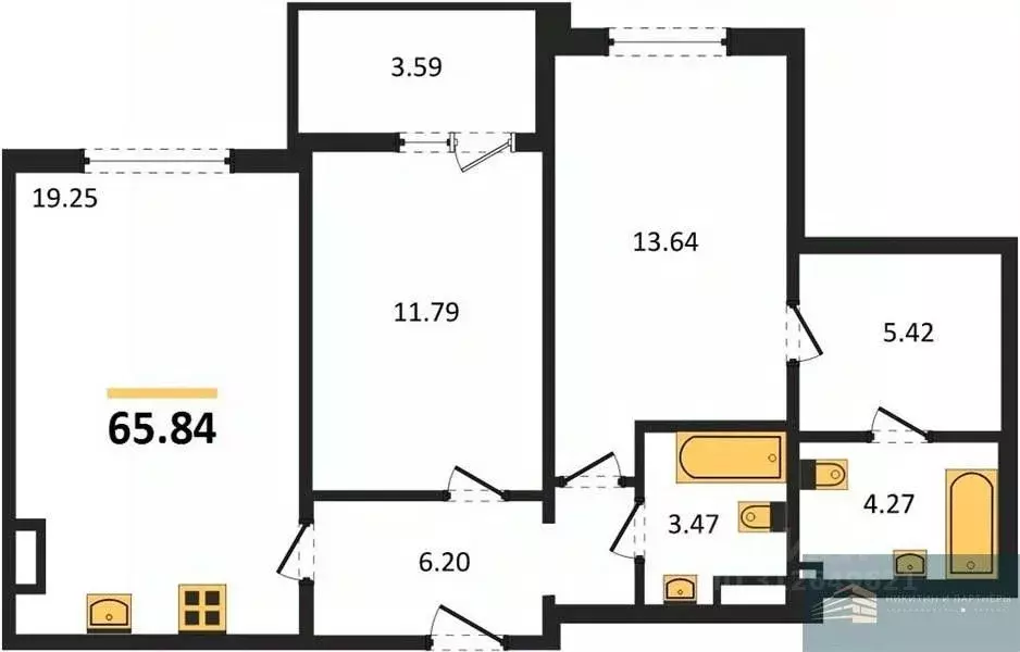 2-к кв. Воронежская область, Воронеж Краснознаменная ул., 72 (66.3 м) - Фото 0