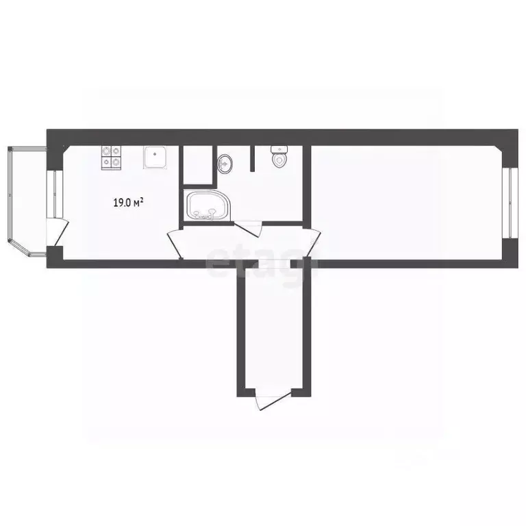 1-к кв. Тюменская область, Тюмень ул. Федюнинского, 58 (47.3 м) - Фото 2