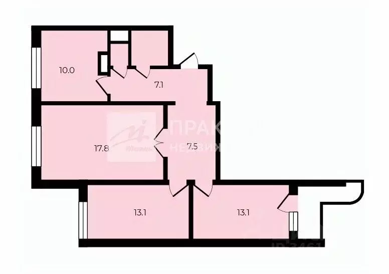 3-к кв. Московская область, Люберцы ул. Черемухина, 8к1 (80.0 м) - Фото 1