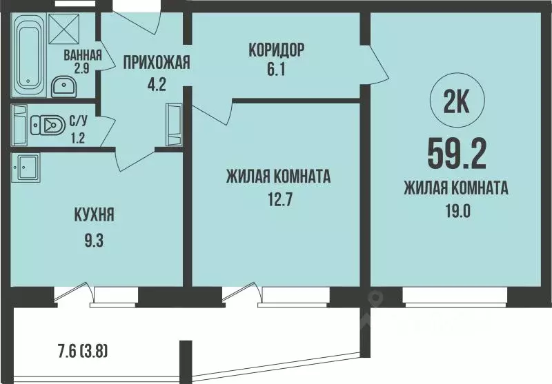 2-к кв. Новосибирская область, Новосибирск ул. Имени генерал-майора ... - Фото 1