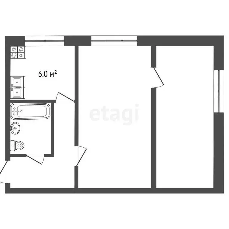2-комнатная квартира: Ростов-на-Дону, Казахская улица, 37 (43 м) - Фото 0