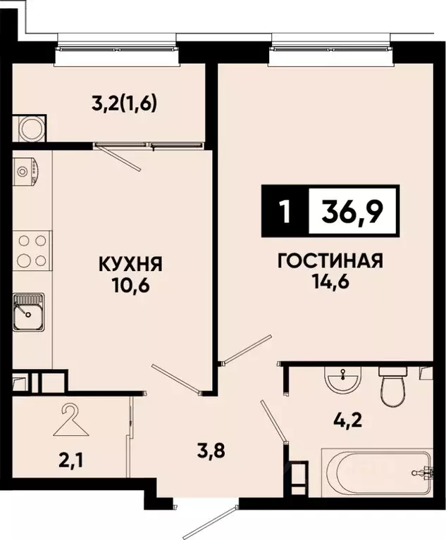 1-к кв. Ставропольский край, Кисловодск Моя Легенда жилой комплекс ... - Фото 0