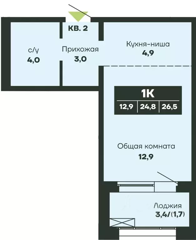 1-к кв. Новосибирская область, Новосибирск Гренландия жилой комплекс ... - Фото 1