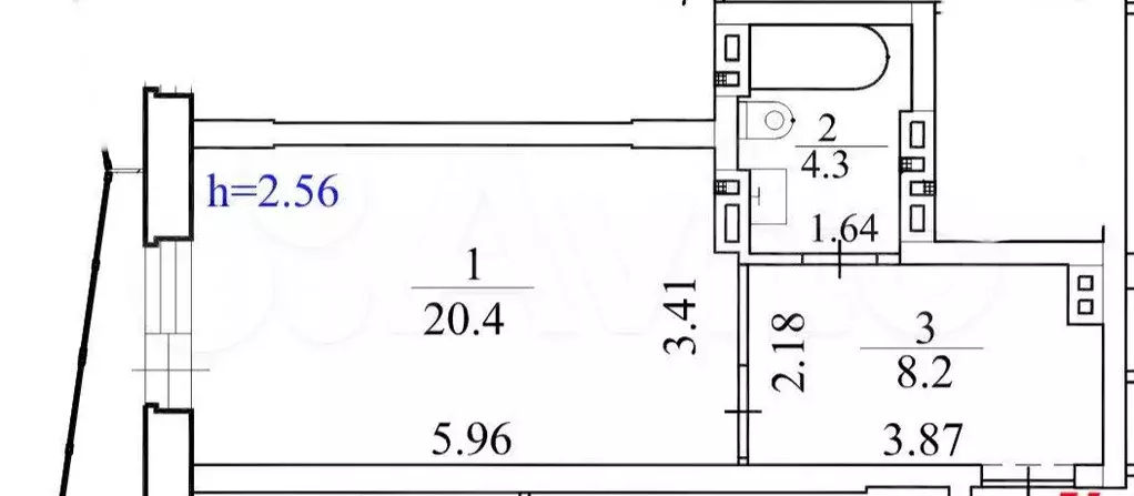 Квартира-студия, 32,9 м, 7/26 эт. - Фото 0