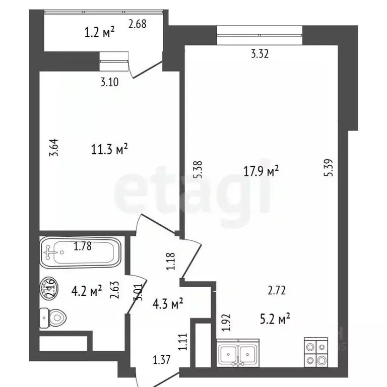 1-к кв. Москва Сосенское поселение, просп. Куприна, 34к2 (42.9 м) - Фото 2