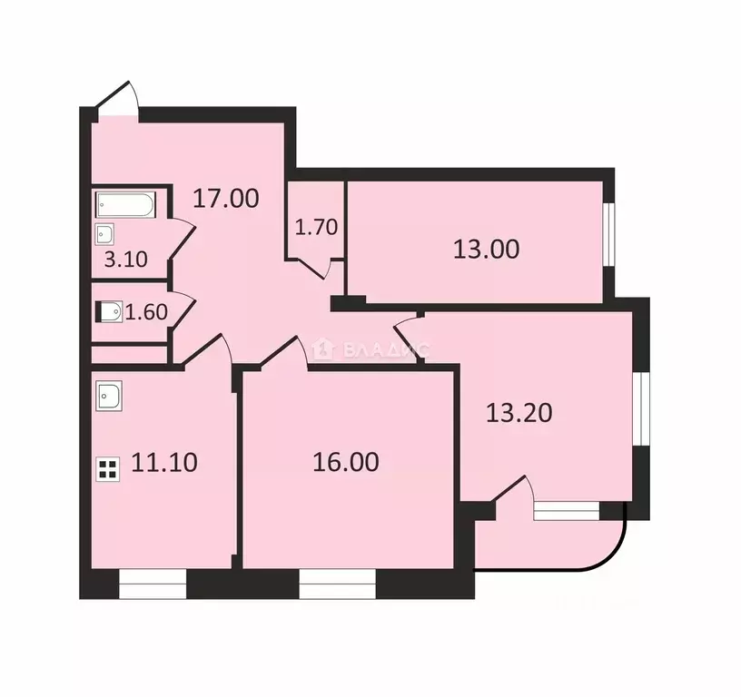 3-к кв. Владимирская область, Владимир ул. Нижняя Дуброва, 13Б (76.7 ... - Фото 1