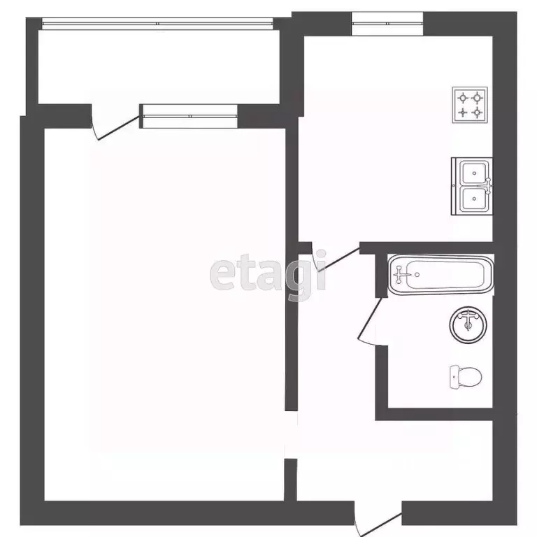 1-к кв. Красноярский край, Красноярск ул. Дубровинского, 62а (38.3 м) - Фото 2