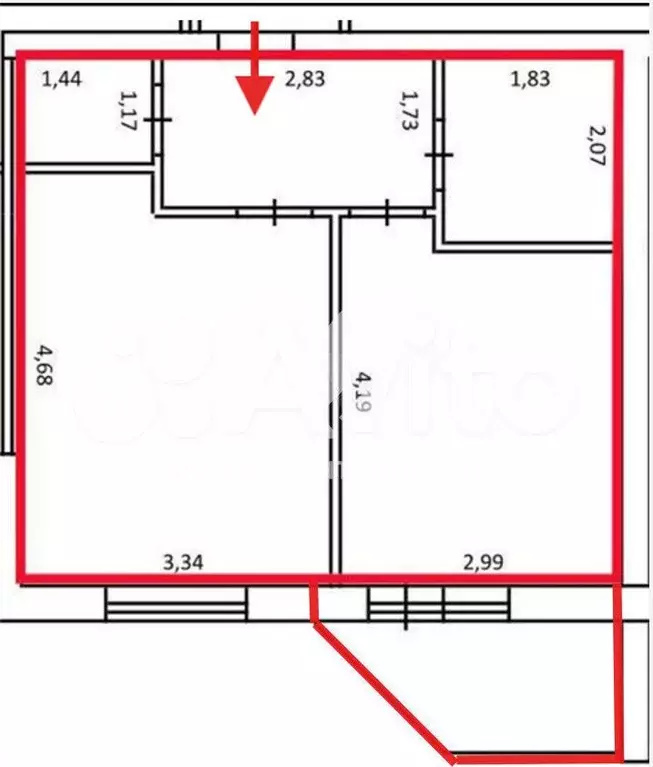 1-к. квартира, 40 м, 9/10 эт. - Фото 0