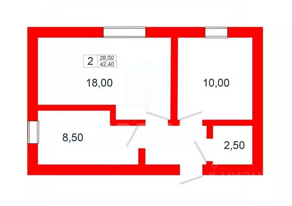 2-к кв. Санкт-Петербург Краснопутиловская ул., 71 (41.9 м) - Фото 0