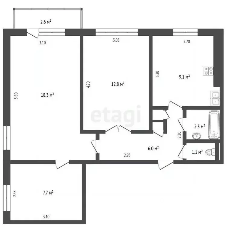 3-к кв. Ростовская область, Ростов-на-Дону Северный мкр, ул. ... - Фото 1
