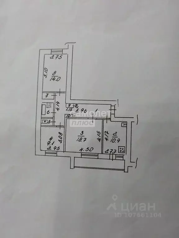 3-к кв. Липецкая область, Липецк ул. Циолковского, 30/4 (72.1 м) - Фото 1