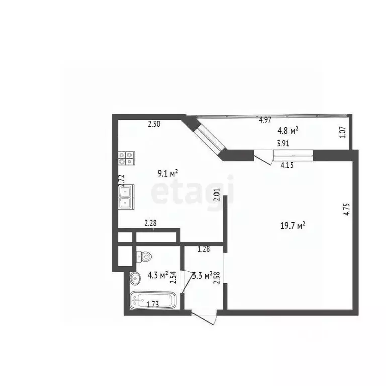 1-к кв. Московская область, Котельники проезд 2-й Покровский, 8 (36.4 ... - Фото 2