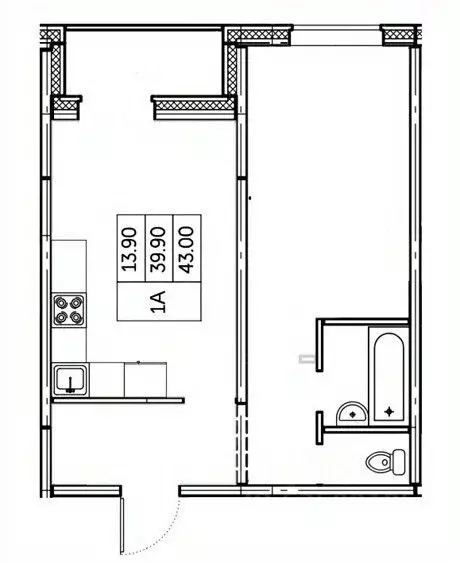 1-к кв. Чувашия, Чебоксары ул. П.В. Дементьева, поз1 (43.0 м) - Фото 1