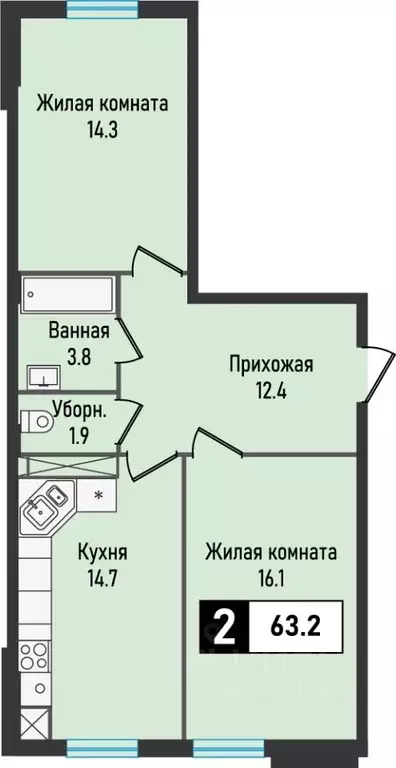 2-к кв. Ставропольский край, Железноводск городской округ, пос. ... - Фото 0