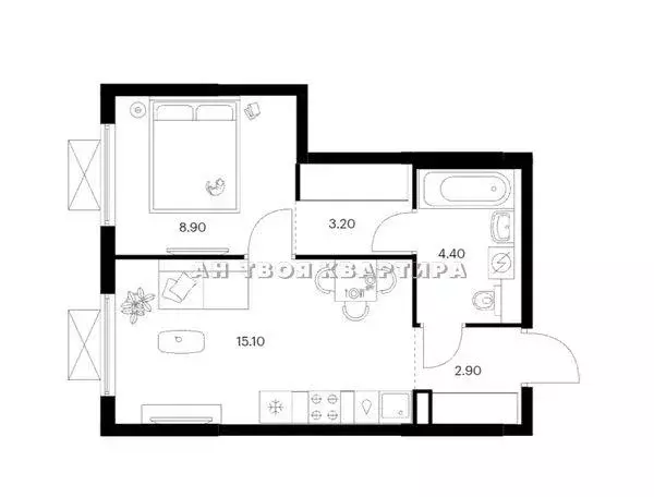 Продается 1-комнатная квартира - Фото 2