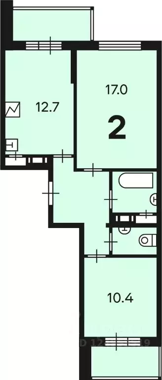 2-к кв. Москва Долгопрудная аллея, 14к1 (53.5 м) - Фото 0