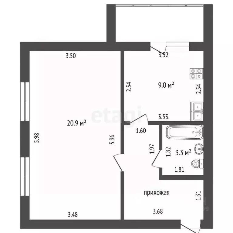 1-к кв. Мордовия, Саранск ул. Богдана Хмельницкого, 84 (41.0 м) - Фото 1