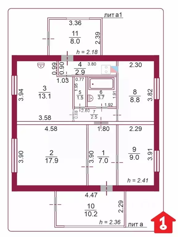 Дом в Омская область, Горьковский район, с. Новопокровка  (66 м) - Фото 2
