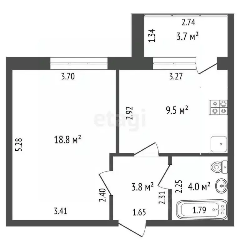 1-к кв. Башкортостан, Стерлитамакский район, Отрадовский сельсовет, с. ... - Фото 2