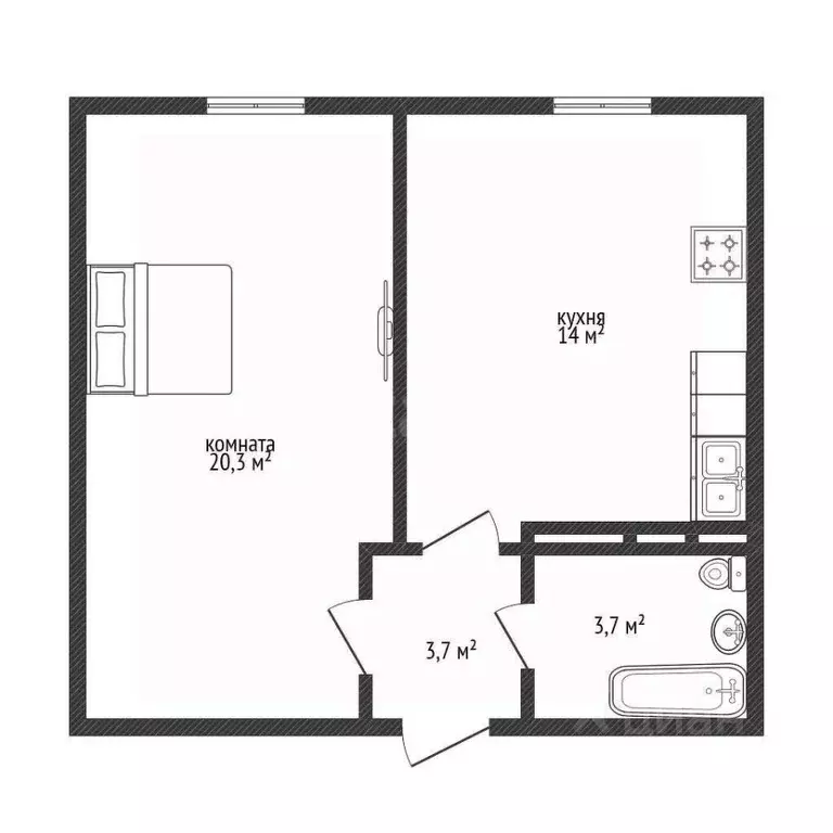 1-к кв. Адыгея, Тахтамукайский район, Старобжегокайское с/пос, Новая ... - Фото 1