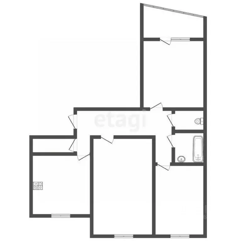 3-к кв. Челябинская область, Озерск бул. Гайдара, 17 (65.2 м) - Фото 2