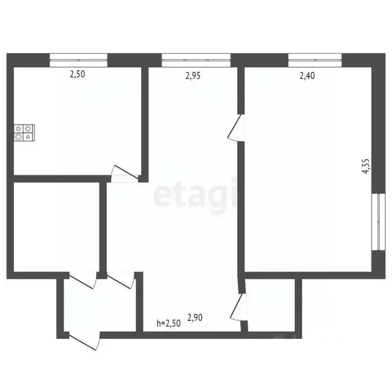 2-к кв. Брянская область, Клинцы ул. Щорса, 11 (40.1 м) - Фото 1
