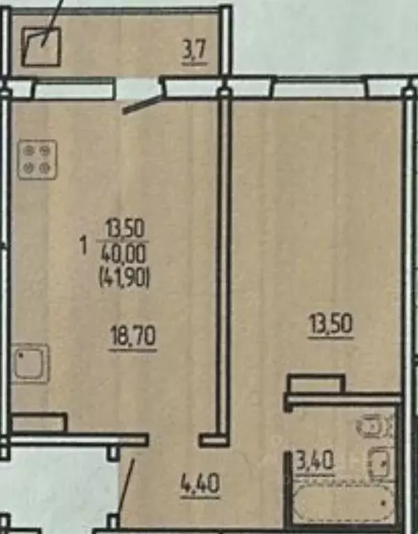 1-к кв. Мордовия, Саранск ул. Косарева, 115 (43.0 м) - Фото 0