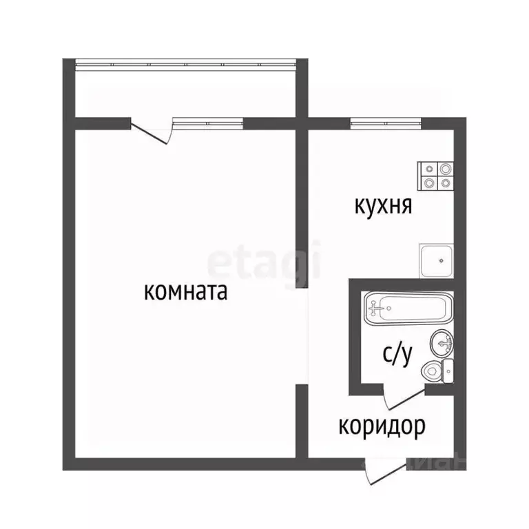 1-к кв. Курганская область, Курган ул. Василия Блюхера, 6 (30.6 м) - Фото 1