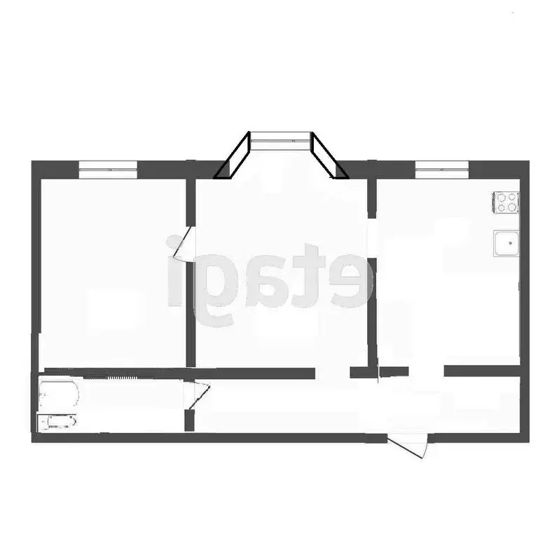 2-комнатная квартира: Аша, улица Свободы, 6 (62.6 м) - Фото 1