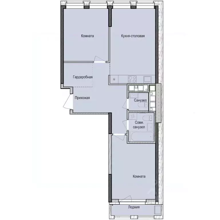 2-к кв. Татарстан, Казань Седьмое Небо жилрайон, Унай жилой комплекс ... - Фото 1