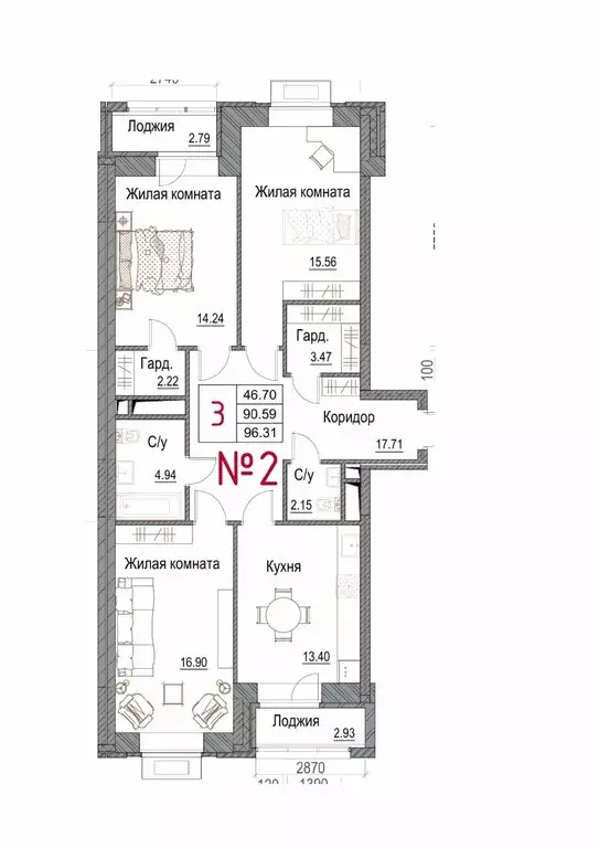 3-комнатная квартира: Обнинск, Долгининская улица, 10 (94.6 м) - Фото 1
