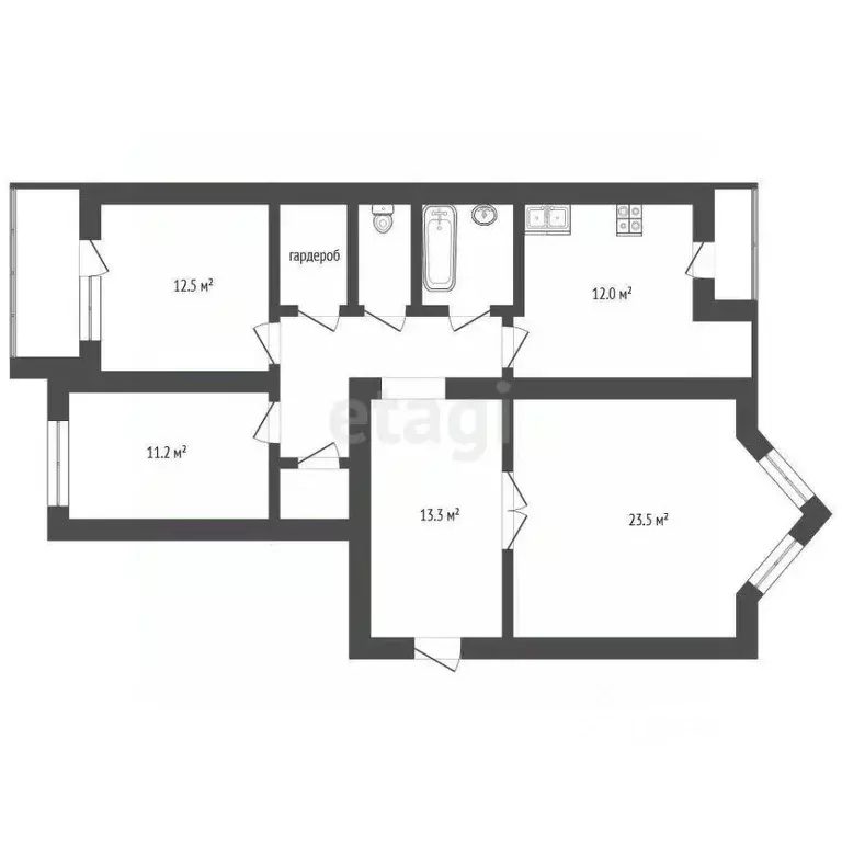 3-к кв. Архангельская область, Архангельск просп. Ломоносова, 13 (91.2 ... - Фото 1