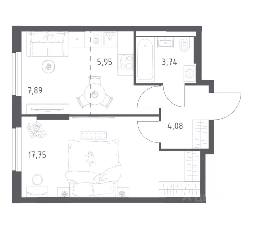 1-к кв. Башкортостан, Уфа ул. Минигали Губайдуллина, 8к9 (39.41 м) - Фото 1