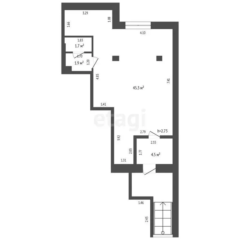 Помещение свободного назначения (55.5 м) - Фото 1